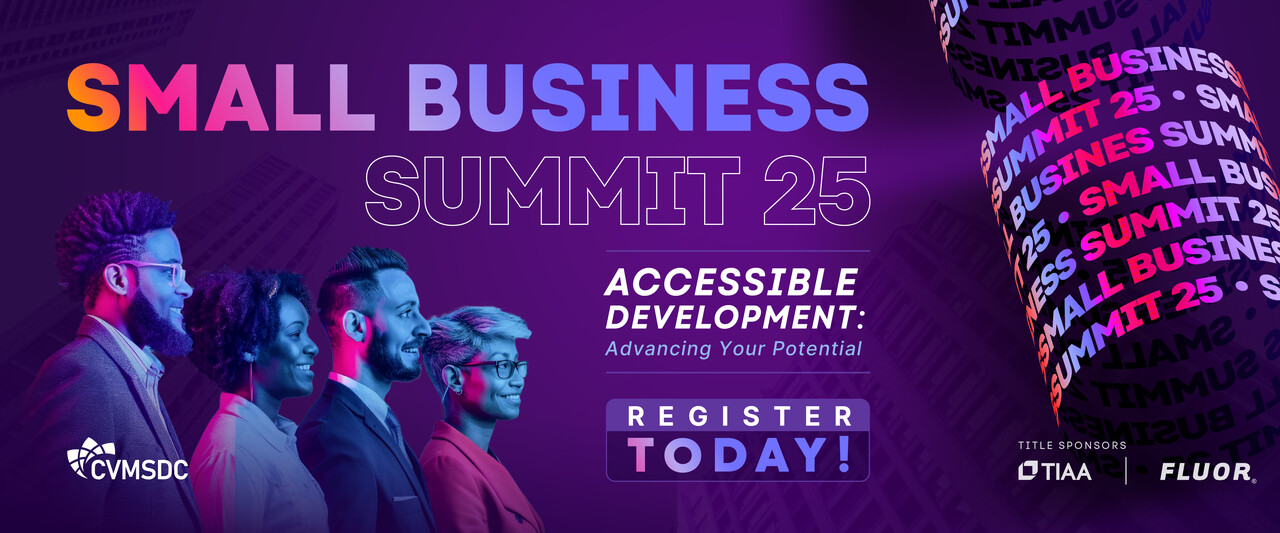 Ad for the 2025 Small Business Summit hosted by CVMSDC